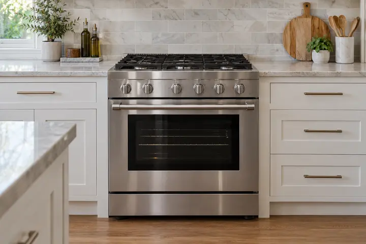 Modern residential oven and gas range